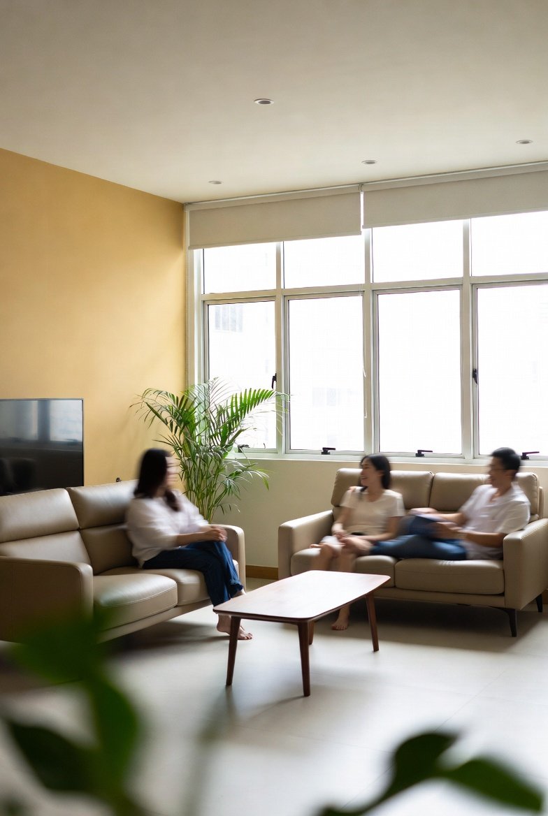 Freshly painted modern Singapore interior with warm neutral tones
